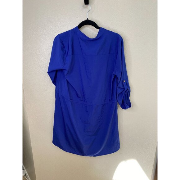 Speed Control New York Womens Royal Blue Tunic Dress W/Front Zipper Pocket L - Picture 3 of 8